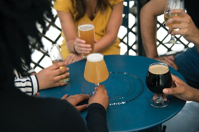 A group of friends drinking juice and soft drink, Beverage Advertising Agency.