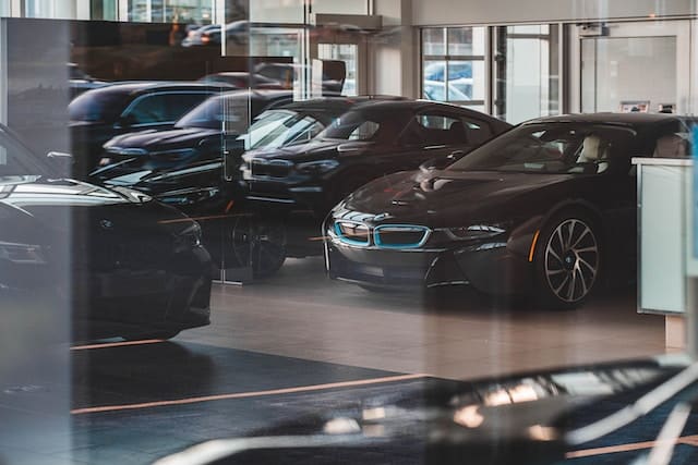 BMW cars inside showroom, Car Dealer Advertising Agency.