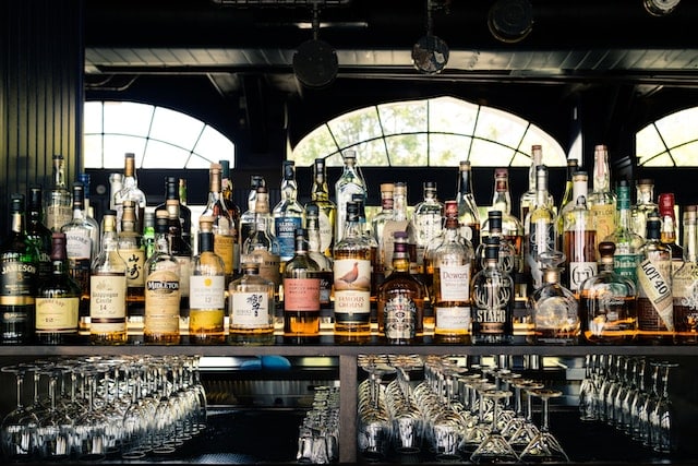 A store with a variety of liquor brands, Liquor Store Advertising.