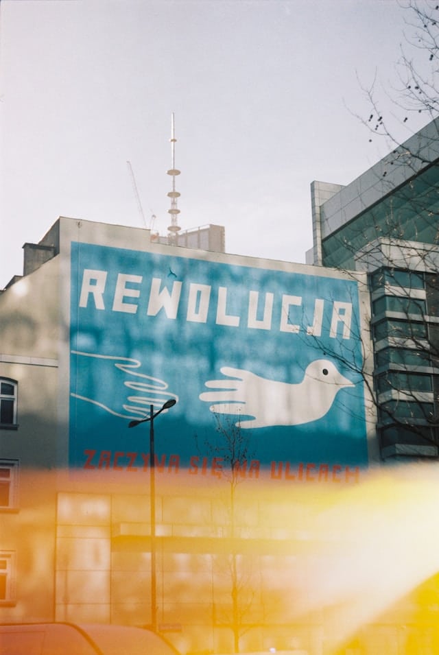 A company doing billboard advertising in Warsaw