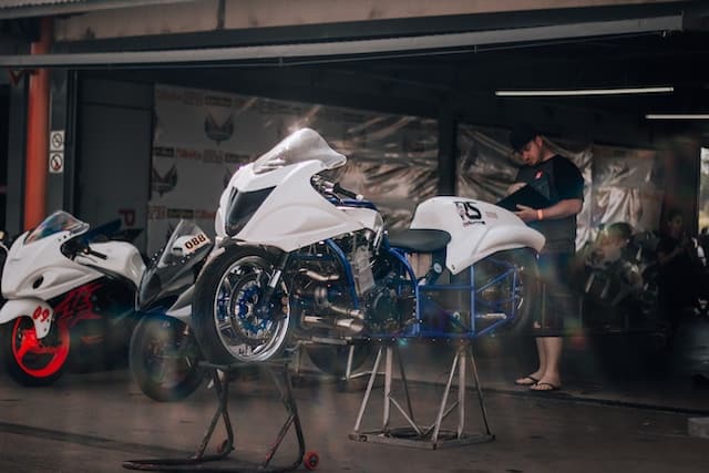 A motorbike showroom, Motorcycle Advertising Agency.