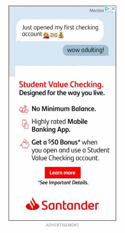 Santander Bank Ad