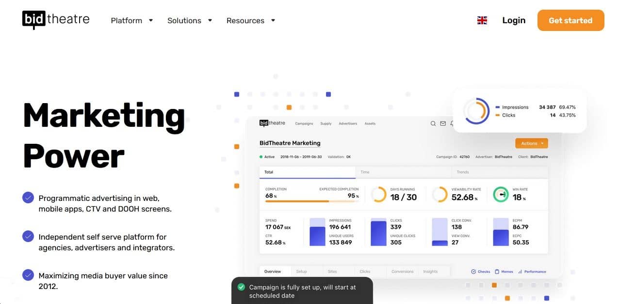 BidTheatre is one of the leading programmatic advertising platforms