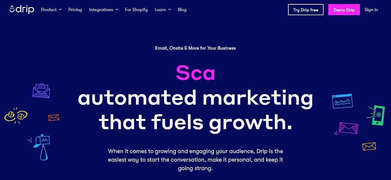 Drip full-featured marketing automation 